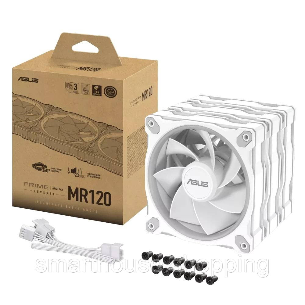 Вентилятор Asus Prime MR120 ARGB Reverse White 3in1 (90DA00L3-B09020), фото 1