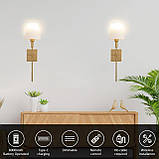 Настінні Світильники Настінні Бра З Батарейним Живленням Набір З 2, Золотий Настінний Світильник З Бездротовим Пультом, фото 3