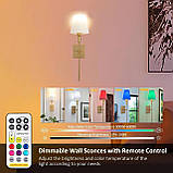 Настінні Світильники Настінні Бра З Батарейним Живленням Набір З 2, Золотий Настінний Світильник З Бездротовим Пультом, фото 5