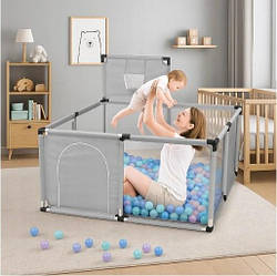 Дитячий Манеж СУХИЙ БАСЕЙН + 30 кульок 126х126х62 см  сірий  RCK-459