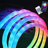 Гнучкий неон 5 м Розумна неонова LED стрічка луската з пультом у вигляді каната, фото 3