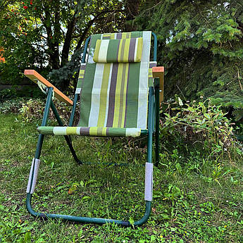 Крісло-шезлонг "Ясен" d 20 мм (Текстилен, Зелена смуга)