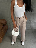 Брюки палаццо жіночі костюмні бежеві, фото 2