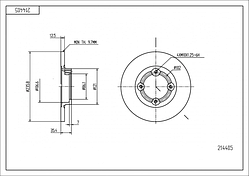 Диск гальмівний Matiz (214 405) (HART)