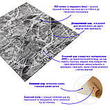 Самоклеюча 3D панель Камінь чорно-білий мармур 700х700х7мм (154), фото 4