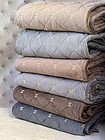 Велюрове стьобане покривало з прошарком синтепону 220х240