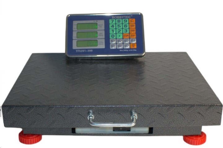 Ваги торгові 300 кг електронні підлогові c з лічильником ціни і бездротовим табло WI-FI, фото 1