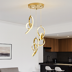 Люстра для високих стель Splendid Ray 60W до 16 м² колір Золотистий 30432626