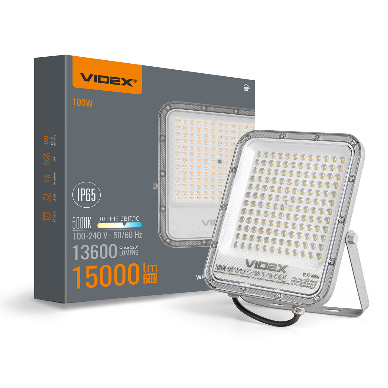 LED прожектор PREMIUM VIDEX F2 100W 5000K, фото 1