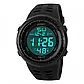 Годинник Skmei 1167BK Black чоловічий спортивний електронний годинник у чорному корпусі, фото 2