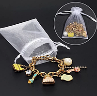 Мішечки подарункові для прикрас органза для подарунків 7х9см Світло-Сірі 10шт