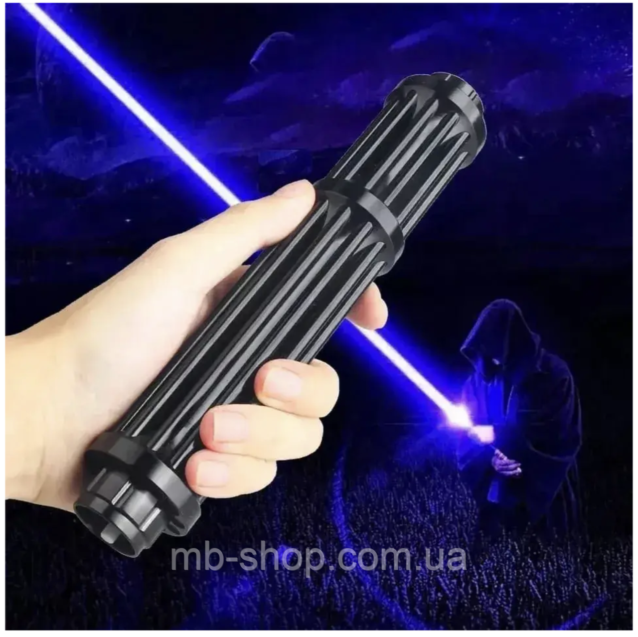 Надпотужна лазерна указка Laser B018S Black (вбудований акумулятор 50000mW 450nm 10000m) Детальніше, фото 1