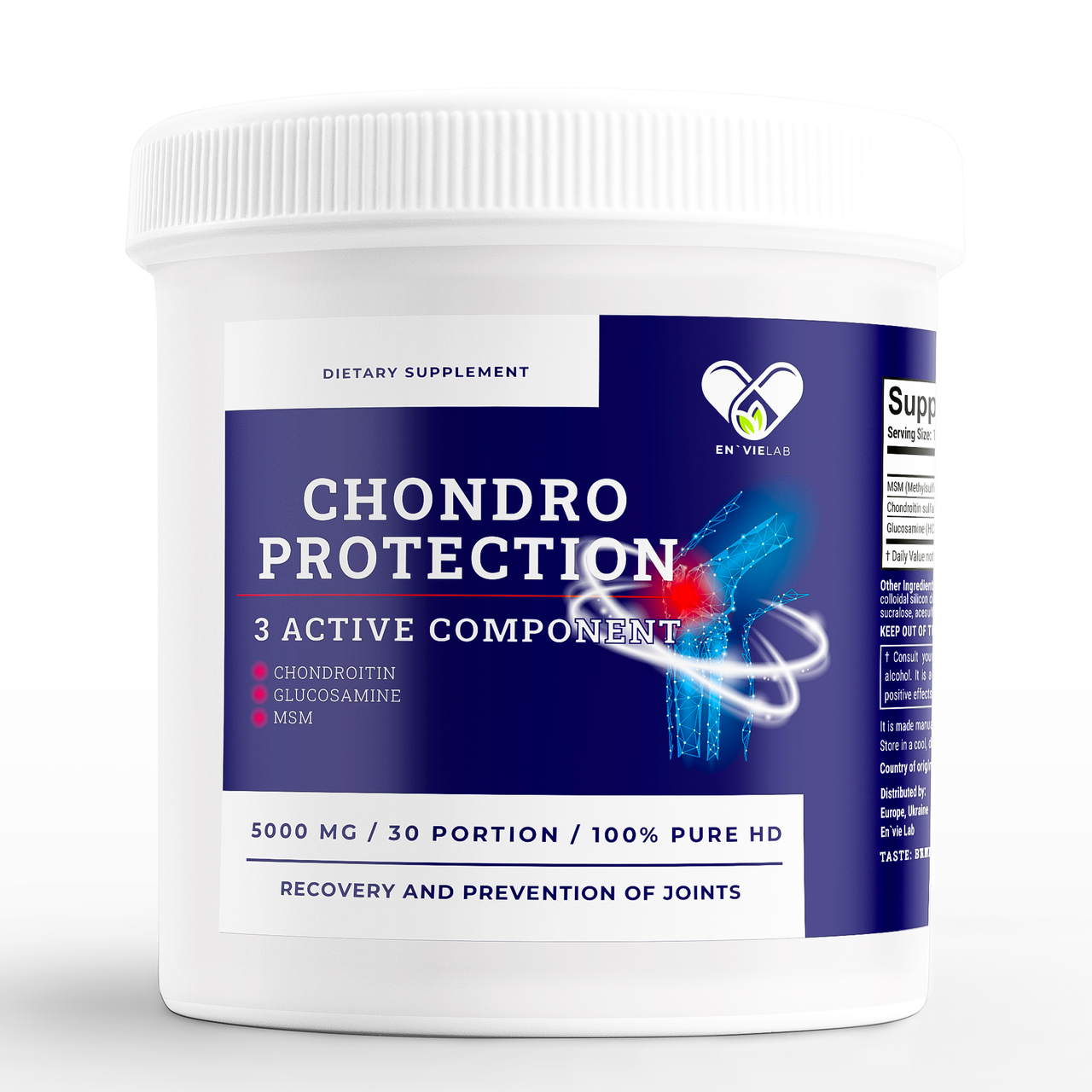 Хондропротектор глюкозамін хондроїтин мсм 30 порцій Complex 3 Envie Lab, фото 1
