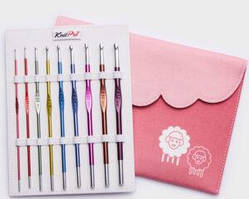 Набір алюмінієвих гачків KnitPro Zing SINGLE ENDED 9 шт