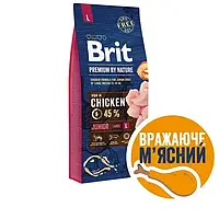 Brit Premium Junior L 15кг  корм для цуценят великих порід