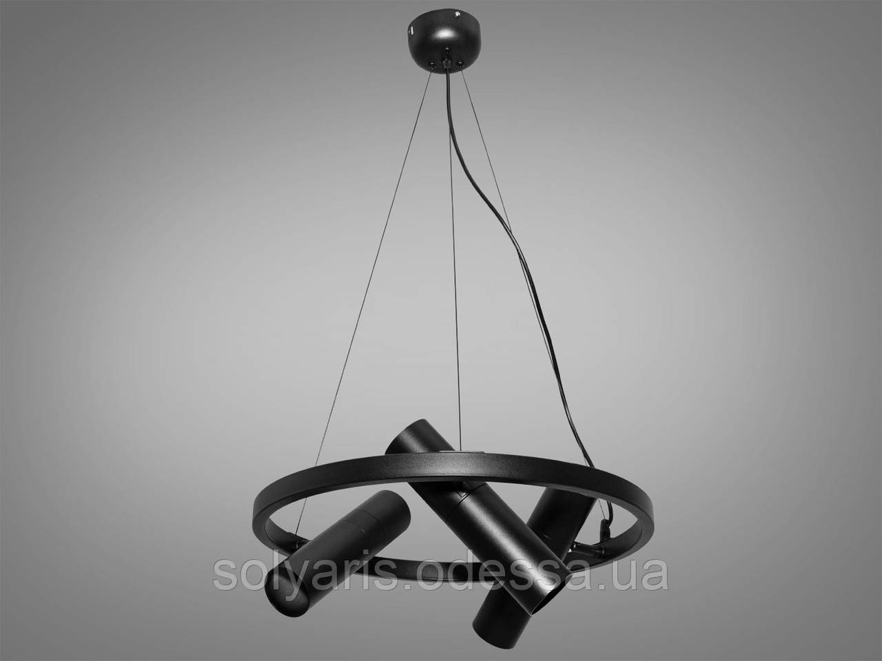 Дизайнерська, красива підвісна люстра Loft на 6 ламп, чорна люстра, фото 1