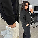 ЖІНОЧИЙ СПОРТИВНИЙ КОСТЮМ БАТАЛ 3-нитка р.48-58 ЧОРНИЙ ХАРИЗМА 7120, фото 4