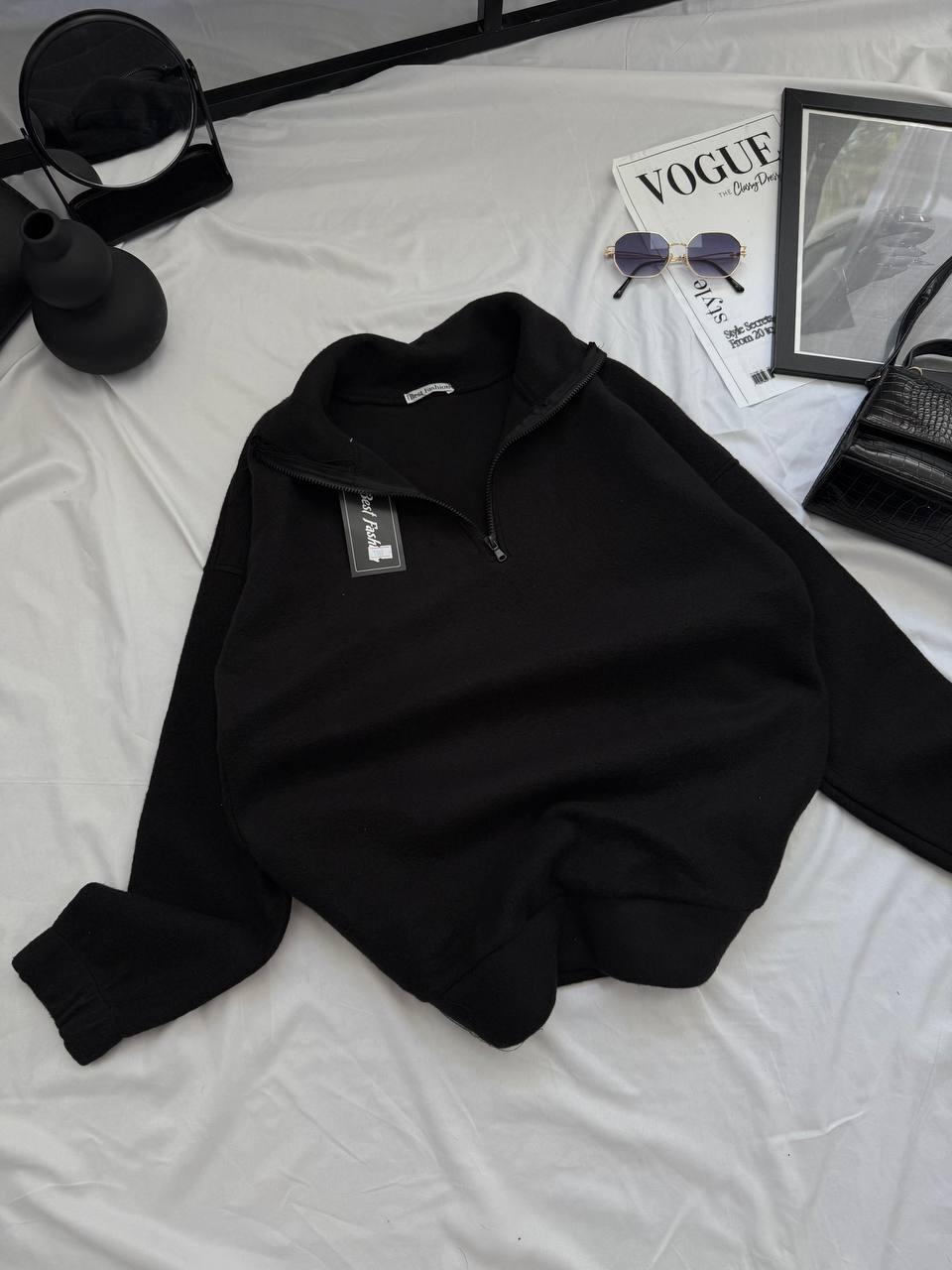 Жіночий базовий осінній теплий флісовий батник худи на блискавці спортивна м'яка флісова кофта фліска, фото 1