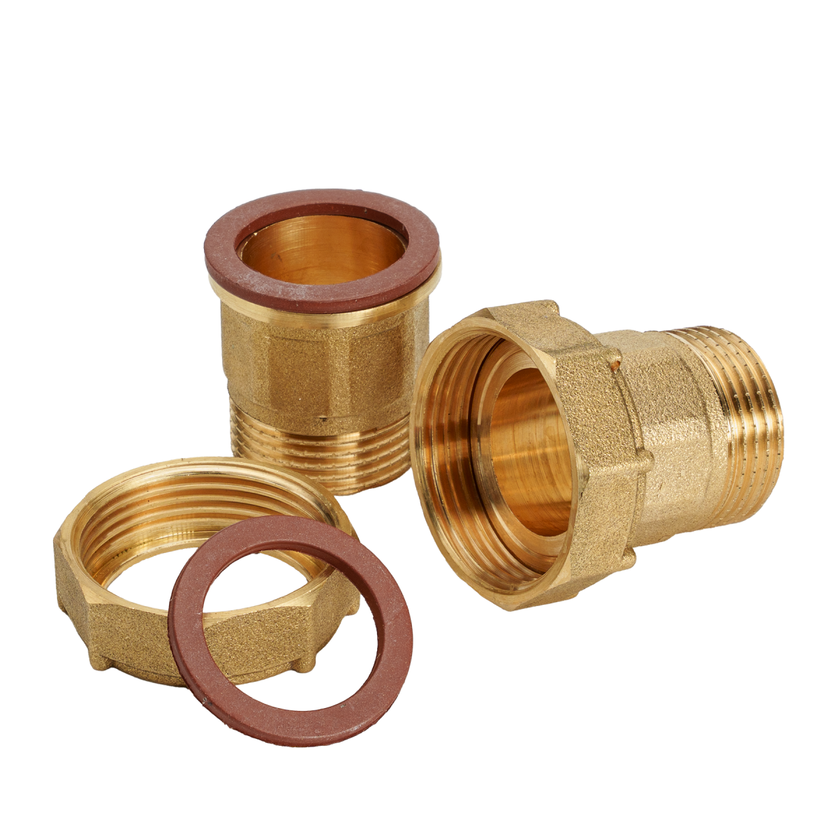 Комплект штуцерів для підключення лічильника 1 1/4" (ф32) 1 1/2"в х 1 1/4"з латунь (Україна), фото 1