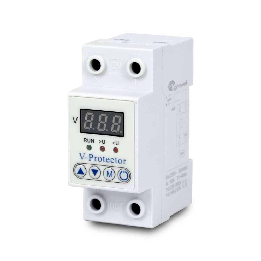 Автоматичний вимикач Lightwell ZS3 V protector 1P+N/63A реле напруги, фото 1