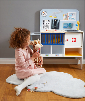 ✨ Дерев’яна іграшка Кабінет лікаря 2в1 з аксесуарами 85 см