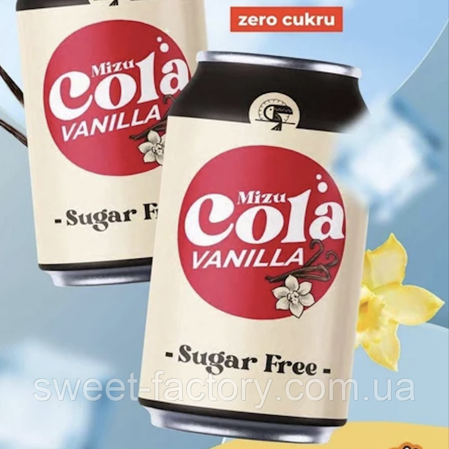 Газований напій Mizu Cola Vanilla Sugar Free 330ml, фото 1