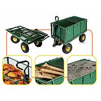 Візок тачка садова Siker TC1841 200 л 350 кг універсальний самоскид 4-колісний для саду ферми W_2540