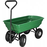 Візок тачка садова Siker TC2145 55 л 200 кг універсальний самоскид 4-колісний для саду ферми W_2540