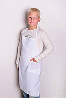 Фартух шкільний 140-164 см для трудового навчання, малювання білий