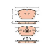 Колодки гальмівні Volvo S60, S90, V60, V90, XC40, XC60, XC90 (2015-) передні TRW