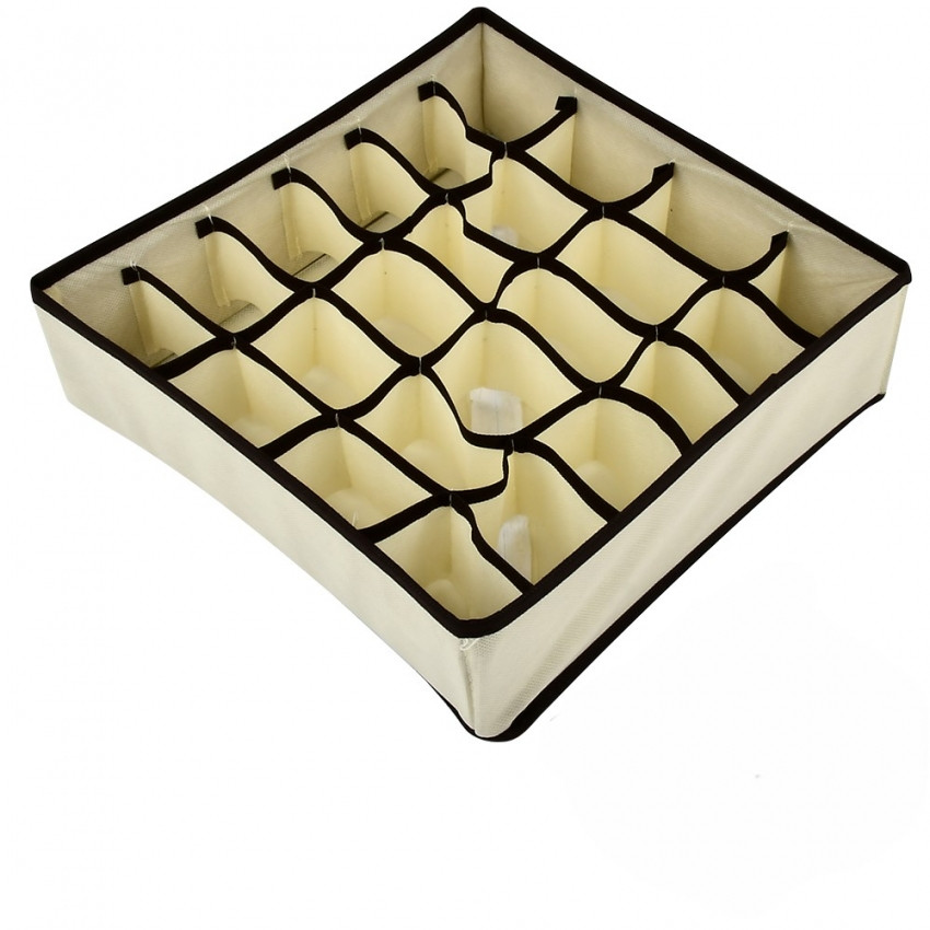 Органайзер для білизни на 24 комірки бавовняний Beige, фото 1