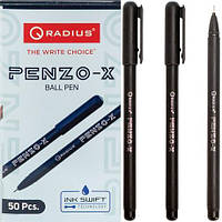 Від 50 шт. Ручка "PENZO - X 1000м" RADIUS 50 штук, чорна 505769 купити дешево оптом в інтернет-магазині