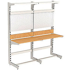 Слюсарний верстат СМ ТИП 1-1600-1500-400, металевий верстат, верстак для монтажних робіт, стіл майстра