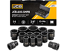 Набір головок ударних в металевому кейсі 14 од. 3/4'' (6-гр.) (17-50 мм) JCB Tools JCB-6141-5MPB, фото 2
