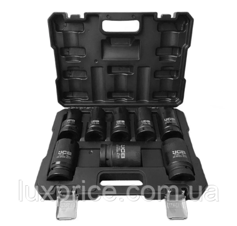 Набір головок ударних глибоких 8 од. 1'' (12-гр.) JCB Tools JCB-8081-9MPB, фото 1
