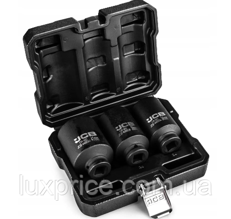 Набір ударних головок 3 од. 1/2" (12-гр.) (34, 36, 41 мм) JCB Tools JCB-4035-9MPB, фото 1