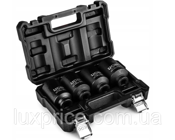 Набір головок ударних глибоких 4 од. 1/2" (12-гр.) (34, 36, 38, 41 мм) JCB Tools JCB-4045-9MPB, фото 1