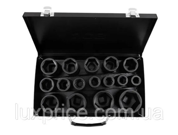 Набір головок ударних глибоких в металевому кейсі 16 од. 3/4'' (6-гр.) (17-50 мм) JCB Tools JCB-6162-5MPB, фото 1