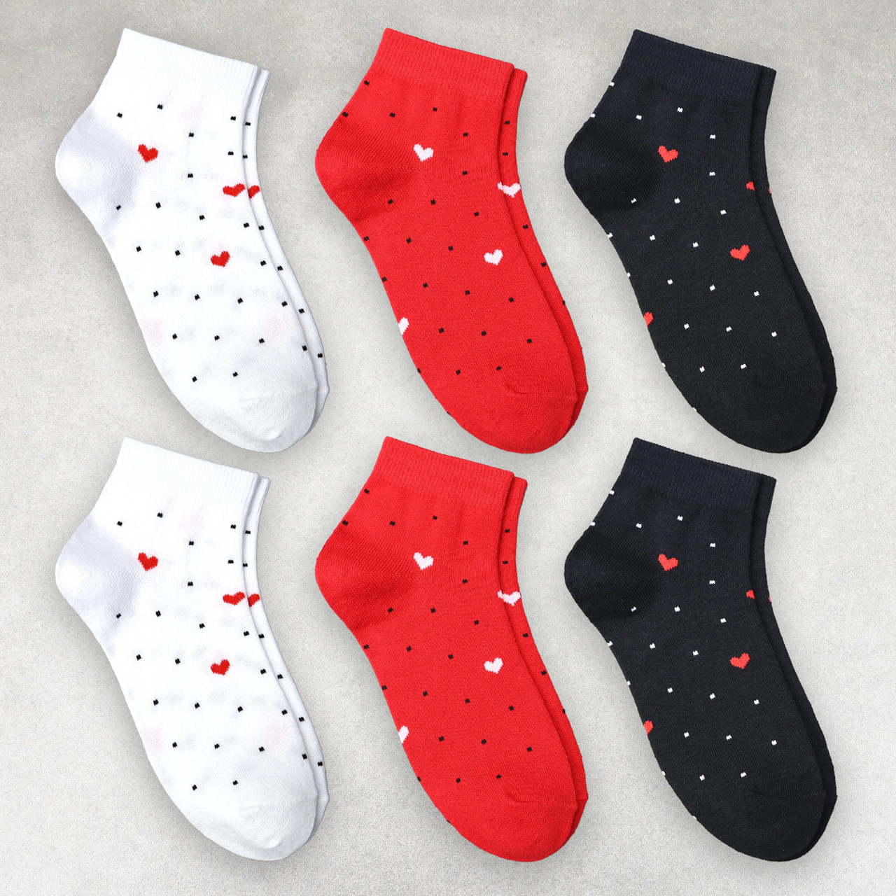 Шкарпетки жіночі 6 пар середньої висоти «Сердечка» розмір 36-40 арт. 171.6, фото 1