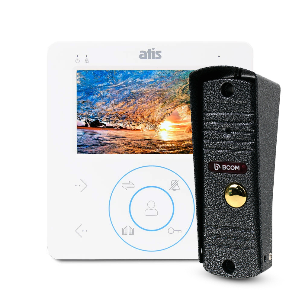 Комплект відеодомофона ATIS AD-480MW + BCOM BT-305HR Silver, фото 1