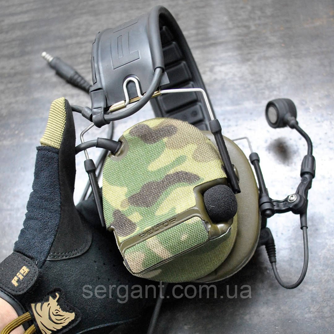 Текстильні камуфляжні наліпки для Peltor ComTac XP, XPI, III, V, VI Multiсam, фото 1