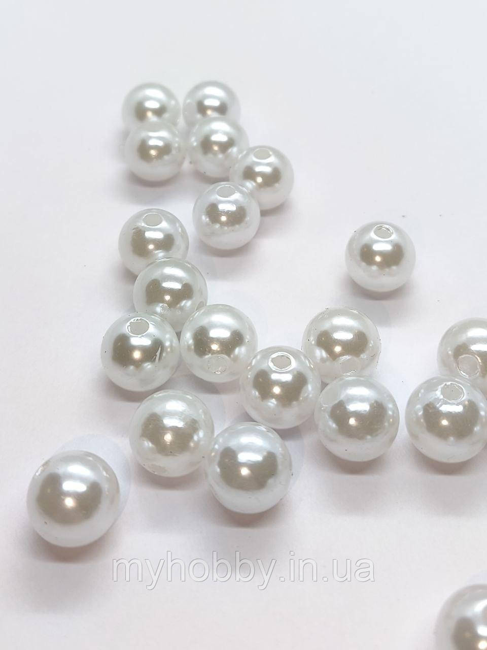 Намистини акрилові 12мм (+-25шт) Білі, фото 1
