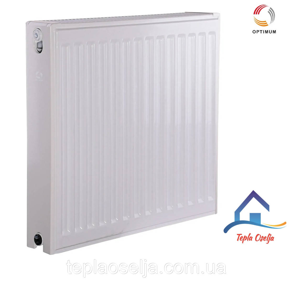 Радіатор сталевий OPTIMUM 500х500 тип 22 (1102 Вт), бічне підключення, фото 1