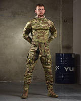 Тактична форма мультикам, штурмовий костюм зсу з наколінниками, літня військова форма посилена re301