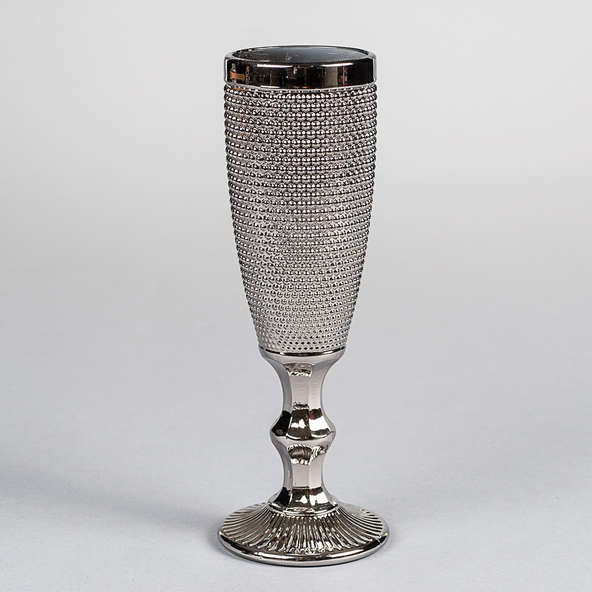 Подарунковий набір із трьох бокалів для шампанського "Перли" зі скла в стильному дизайні, фото 1