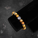 Чоловічий раслет зі знаком Зодіаку Телець натурального каміння, фото 5