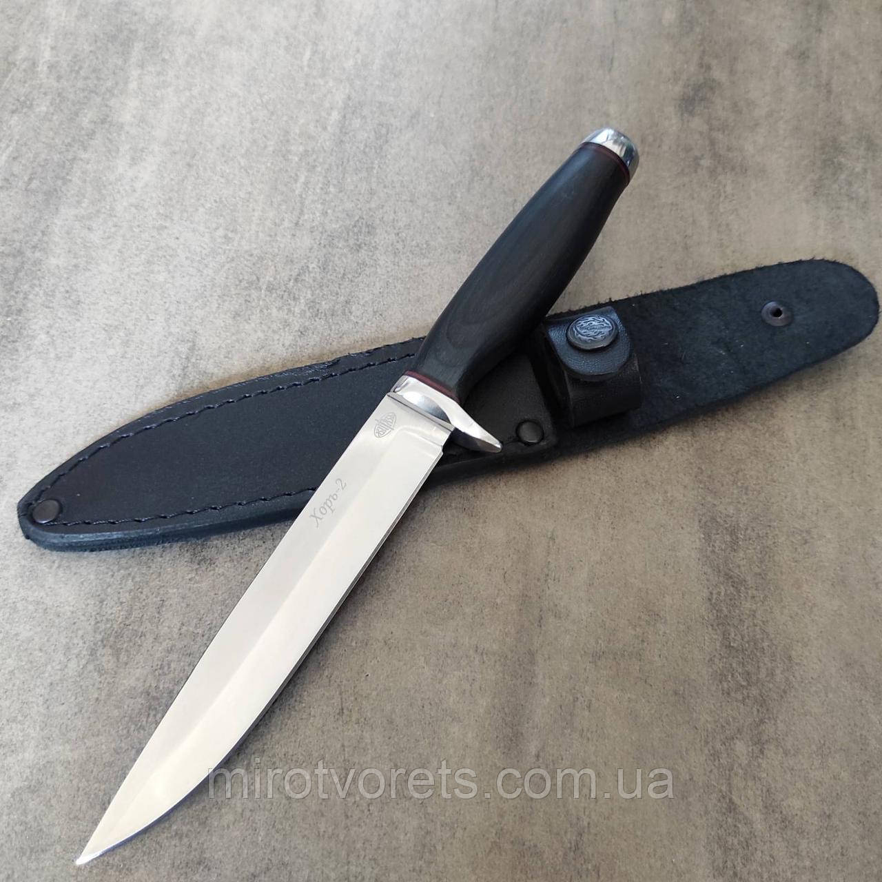 Ніж нескладний Витязь Хорь-2, 65Х13, піхви шкіряні, фото 1