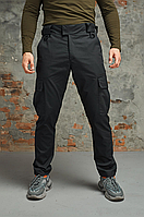 Тактичні штани ріп стоп чорні чоловічі, демісезонні та літні брюки карго з кишенями, міцна повсякденна форма у стилі мілітарі