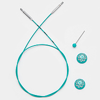 Волосінь (кабель) 94 см для знімних кругових спиць поворотна KnitPro MINDFUL COLLECTION Бірюзовий