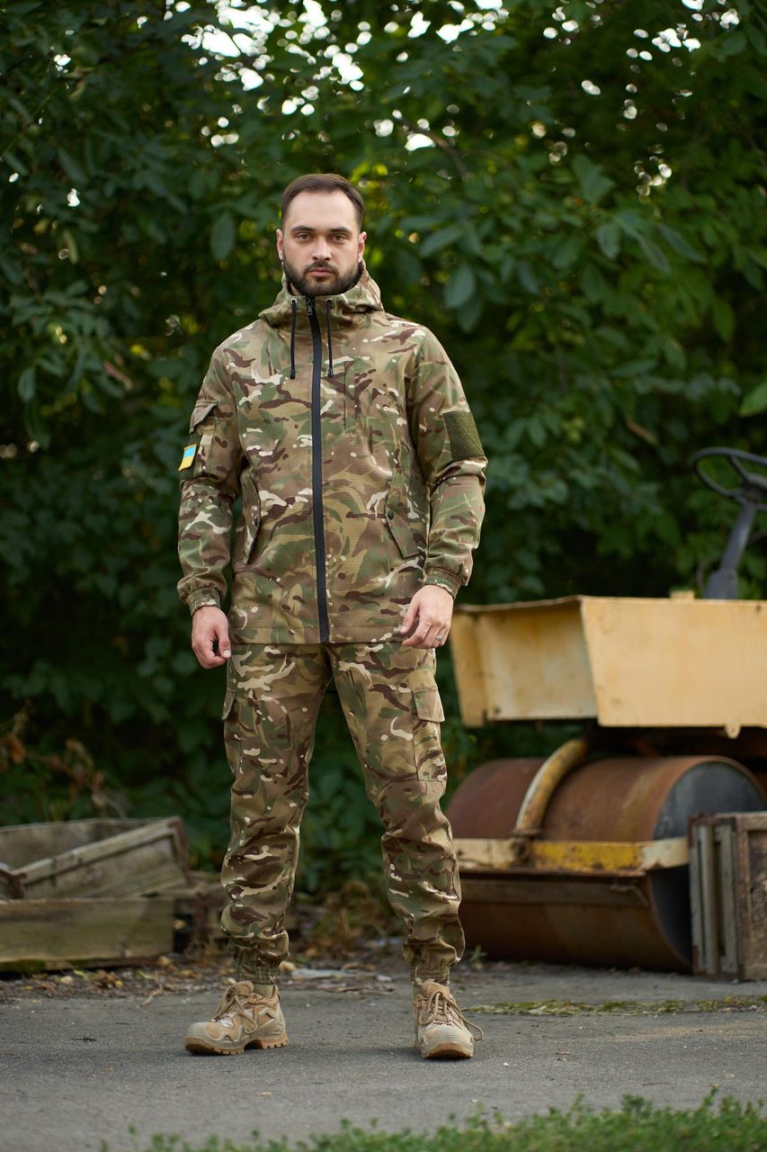 Чоловічий комплект мультикам з ріпстопа військова уніформа куртка та штани, тактичний костюм демісезонний - фото 1 - id-p2734342710